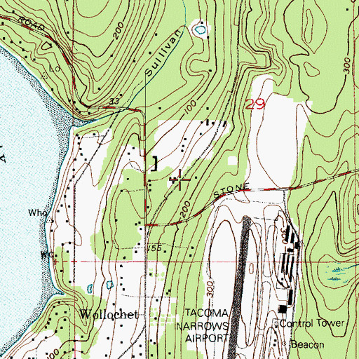 Topographic Map of Pierce County Fire District 5 / Gig Harbor Fire and Medic One Station 52 Wollochet, WA