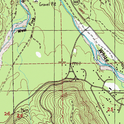 Topographic Map of Pierce County Fire District 26 Station 2, WA