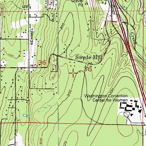 Topographic Map of Pierce County Fire District 5 / Gig Harbor Fire and Medic One Station 58 Swede Hill, WA