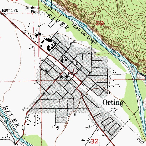 Topographic Map of Pierce County Fire District 18 / Orting Valley Fire and Rescue Station 1, WA