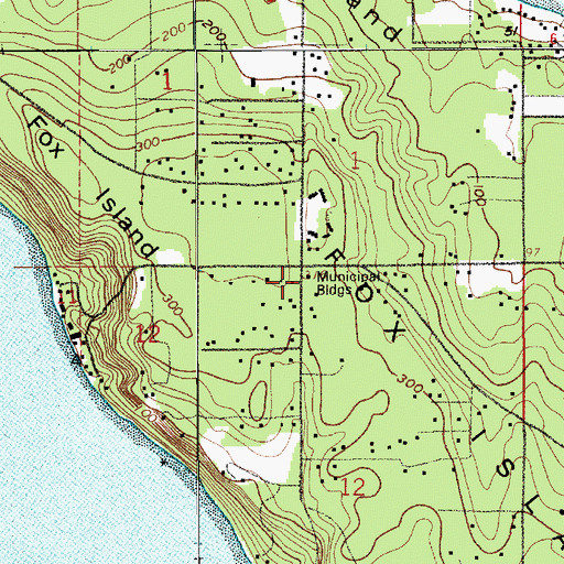 Topographic Map of Pierce County Fire District 5 / Gig Harbor Fire and Medic One Station 53 Fox Island, WA