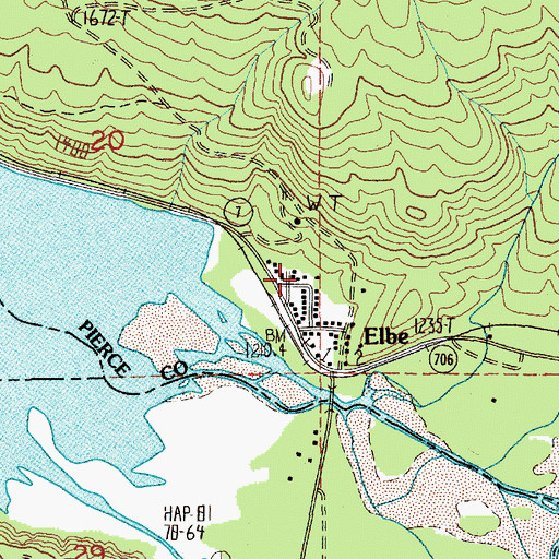 Topographic Map of Pierce County Fire District 23 Station 2, WA