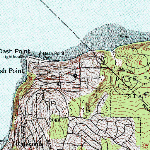 Topographic Map of Pierce County Fire District 13 Station 2, WA