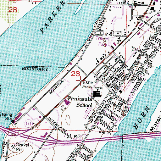 Topographic Map of Moses Lake Fire Department Station 2, WA