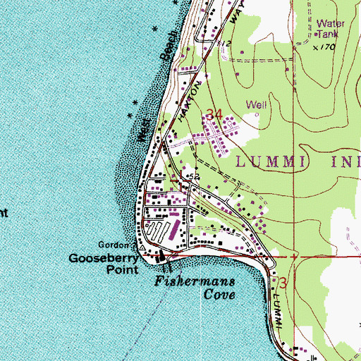 Topographic Map of Whatcom County Fire District 8 Station 34, WA