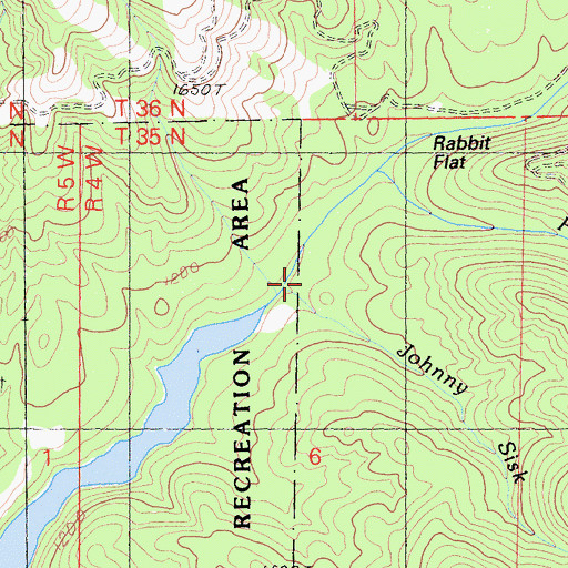 Topographic Map of Johnny Sisk Creek, CA