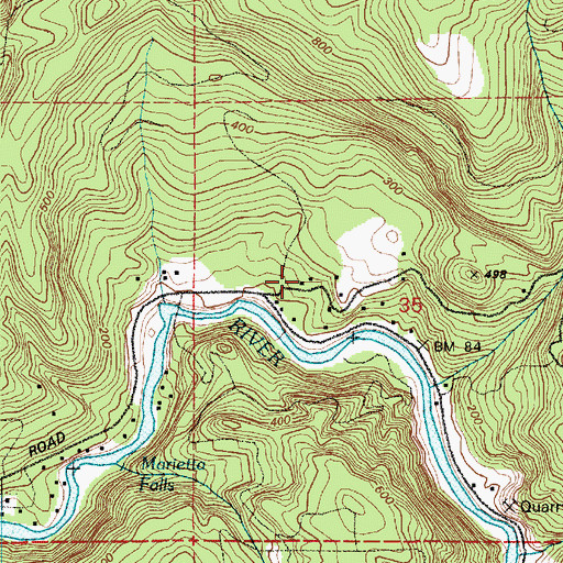 Topographic Map of Cowlitz County Fire District 5 Station 53, WA