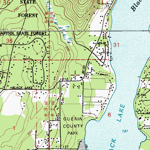 Topographic Map of McLane / Black Lake Fire Department Station 95, WA
