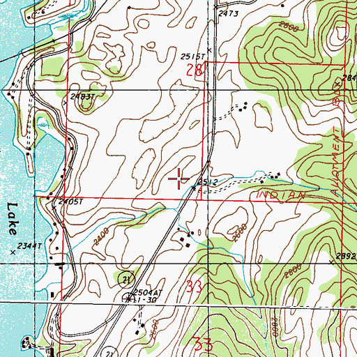 Topographic Map of Ferry / Okanogan County Fire District 13 East Lake, WA