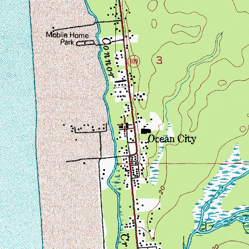 Topographic Map of Grays Harbor Fire District 7 Station 2 Ocean Shores, WA