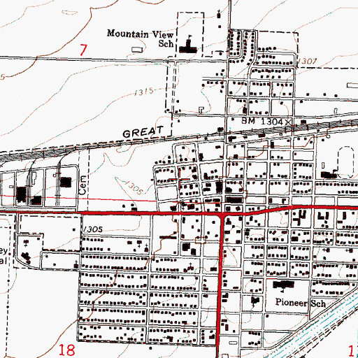 Topographic Map of Grant County Fire District 3 Quincy Station 30, WA
