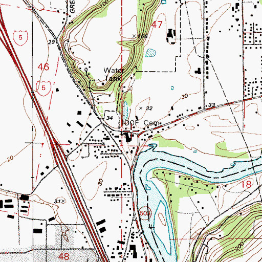 Topographic Map of Clark County Fire and Rescue Station 28 Woodland Fire Department, WA