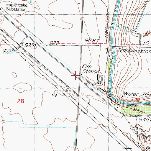 Topographic Map of Franklin County Fire District 4 Station 3, WA