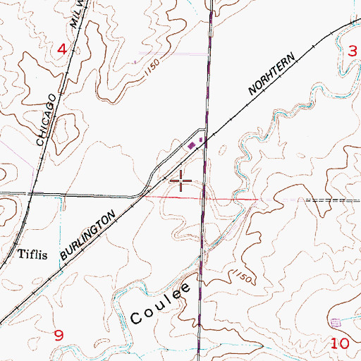Topographic Map of Grant County Fire District 4 Station 2, WA