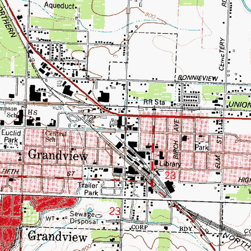 Topographic Map of Yakima County Fire District 5 Station 14 Grandview, WA