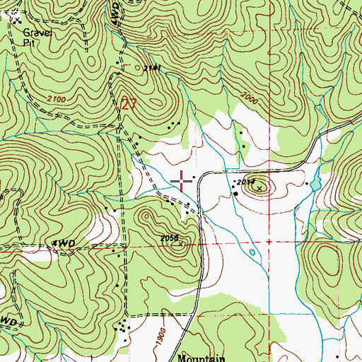 Topographic Map of Klickitat County Fire District 3 Mountain Brook, WA