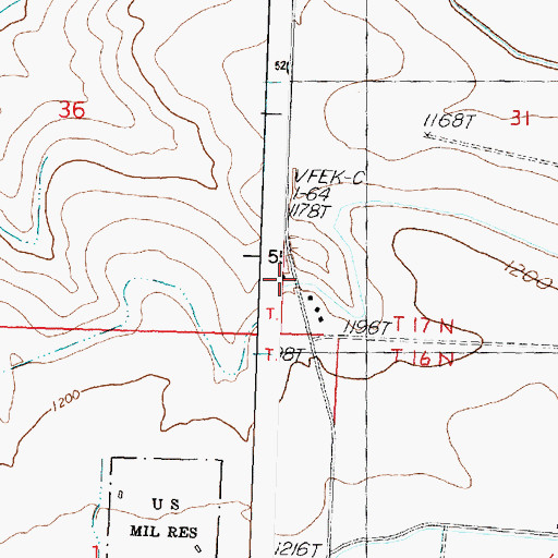 Topographic Map of Grant County Fire District 10 Station 2, WA