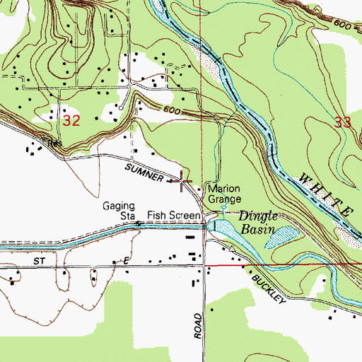 Topographic Map of East Pierce Fire and Rescue Station 121 Buckley, WA