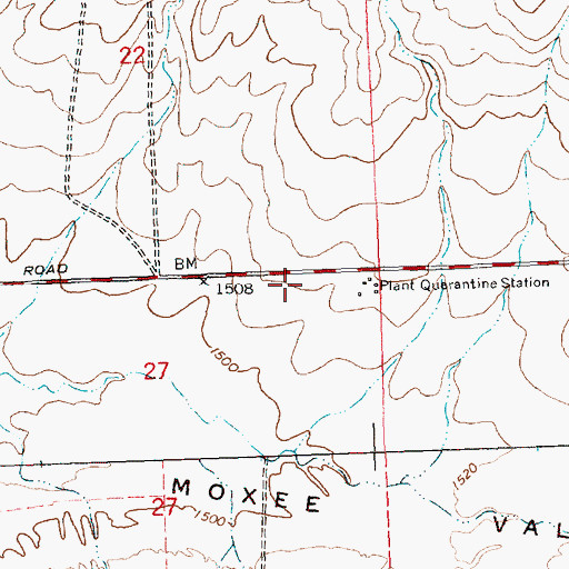 Topographic Map of Yakima County Fire District 4 East Valley Fire Department Station 43, WA