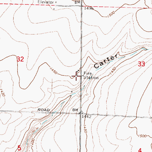 Topographic Map of Benton County Fire Protection District 5 Station 510, WA