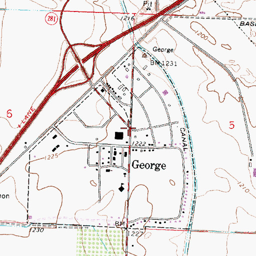 Topographic Map of Grant County Fire District 3 Station 35, WA