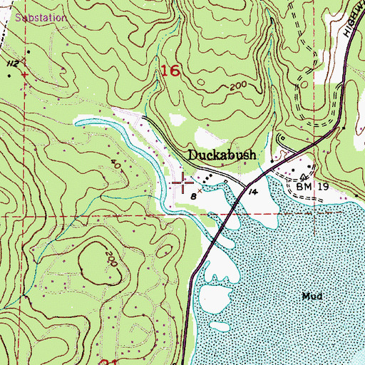 Topographic Map of Jefferson County Fire District 4 Brinnon Fire Department Station 4 - 2 Duckabush, WA