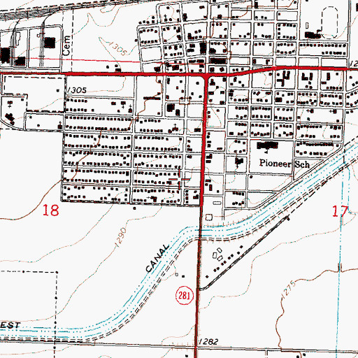 Topographic Map of Grant County Fire District 3, WA