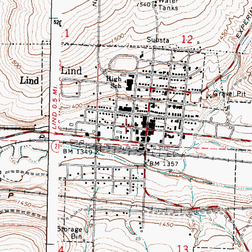 Topographic Map of Adams County Fire Protection District 2, WA