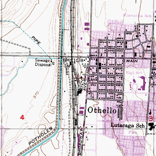 Topographic Map of Adams County Fire District 5, WA