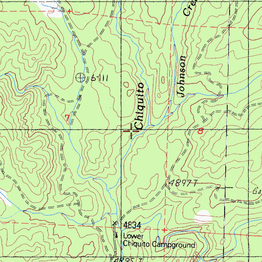 Topographic Map of Johnson Creek, CA