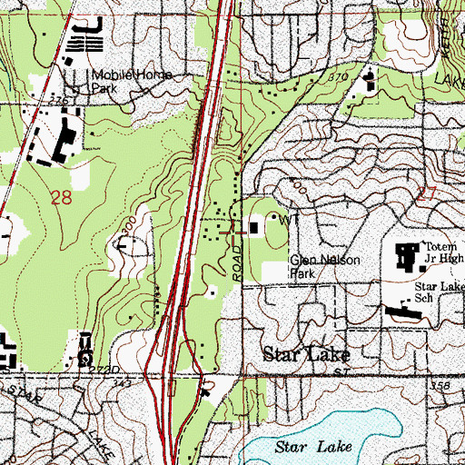 Topographic Map of Kent Fire Department West Battalion Station 73, WA