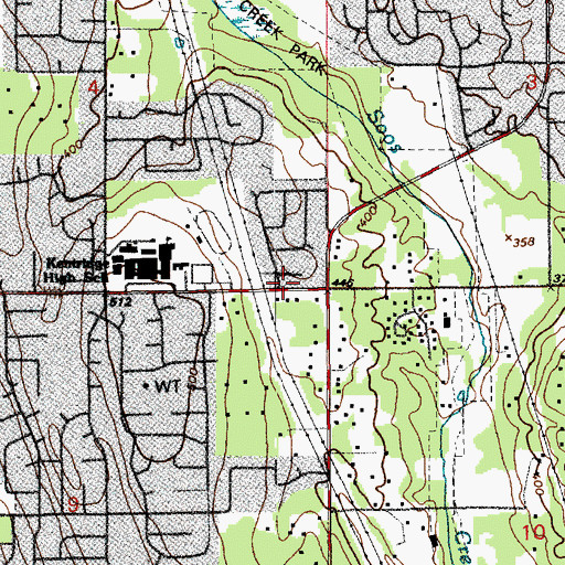 Topographic Map of Kent Fire Department Central Battalion Station 77, WA