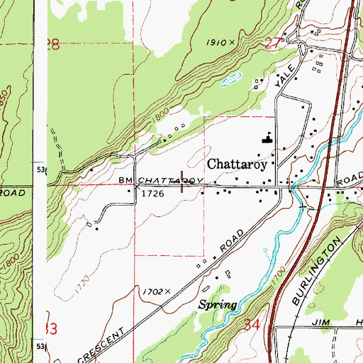 Topographic Map of Spokane County Fire District 4 Station 42, WA