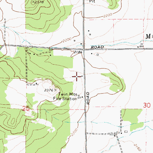 Topographic Map of Stevens County Fire District 1 Station 3 - Twin Mountain, WA