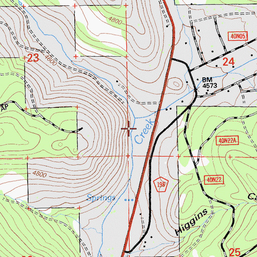 Topographic Map of Johnson Creek, CA
