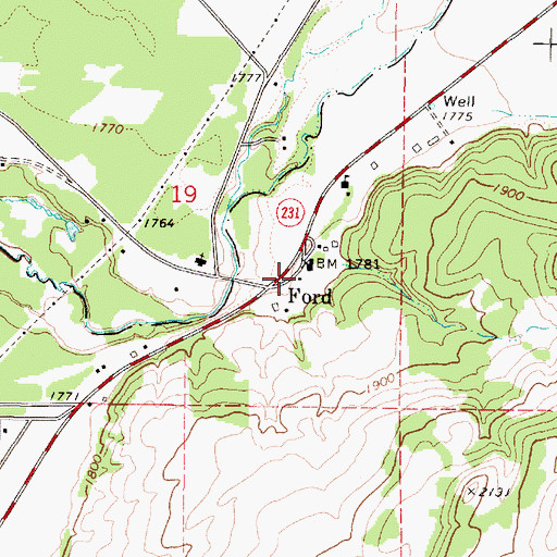 Topographic Map of Stevens County Fire District 1 Station 6 Ford, WA