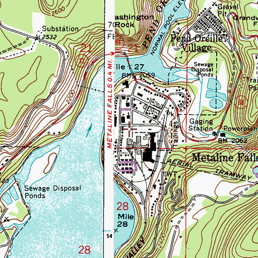 Topographic Map of Pend Oreille County Fire District 2, WA