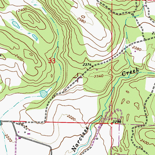 Topographic Map of Stevens County Fire District 7 Station 72, WA