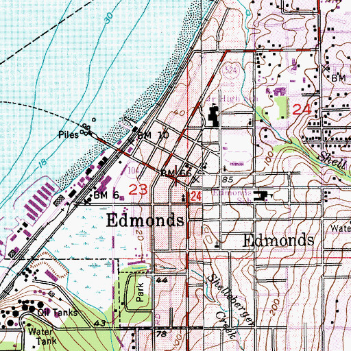 Topographic Map of City of Edmonds Fire Department Administration Office, WA