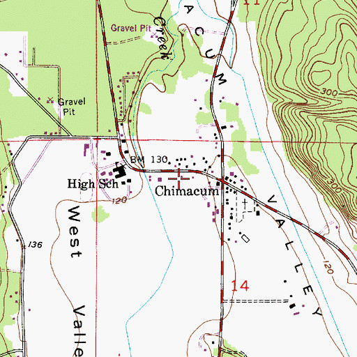 Topographic Map of Jefferson County Fire Protection District 1 East Jefferson Fire - Rescue Station 1 - 1 Westergaard, WA