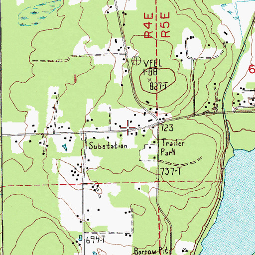 Topographic Map of Pierce County Fire District 21 Graham Fire and Rescue Station 92, WA
