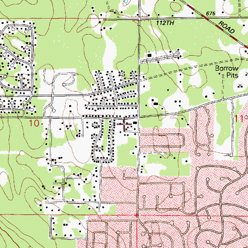 Topographic Map of East Pierce Fire and Rescue Station 112 Prairie Ridge, WA