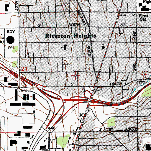 Topographic Map of Kent Fire Department West Battalion Station 47, WA
