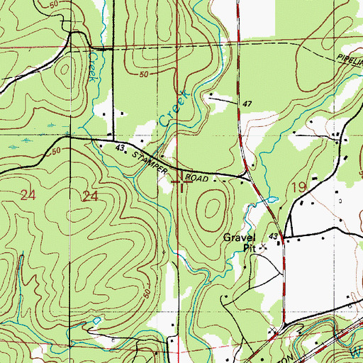 Topographic Map of Grays Harbor Fire District 5 Station 51 Bush Creek, WA