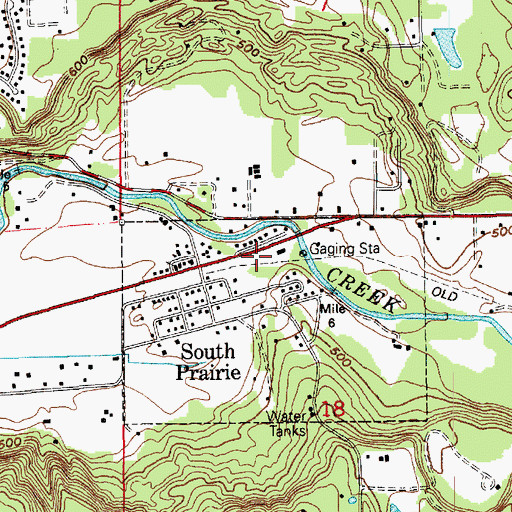 Topographic Map of East Pierce Fire and Rescue Station 119 South Prairie, WA