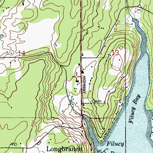 Topographic Map of Pierce County Fire Protection District 16 Key Peninsula Fire Department Station 4, WA