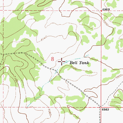 Topographic Map of Bell Tank, AZ