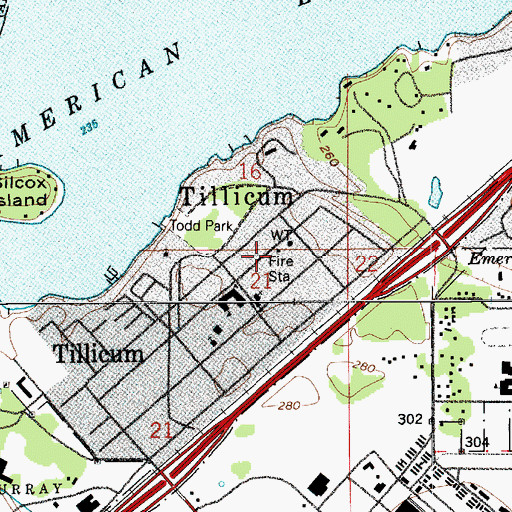 Topographic Map of West Pierce Fire and Rescue Station 23, WA