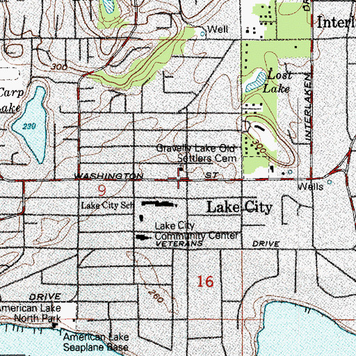 Topographic Map of West Pierce Fire and Rescue Station 22, WA