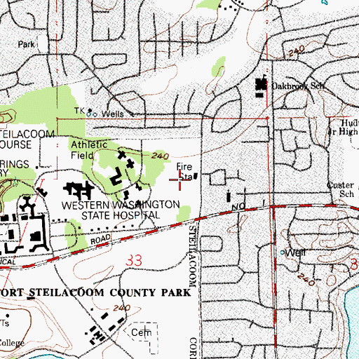 Topographic Map of West Pierce Fire and Rescue Station 24, WA